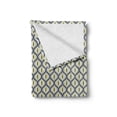 thumbnail image 2 of Ikat Soft Flannel Fleece Throw Blanket, Pale Toned Indonesian Traditional Ogee Shapes South Abstract Vintage, Cozy Plush for Indoor and Outdoor Use, 50" x 70", Grey Yellow White, by Ambesonne, 2 of 6
