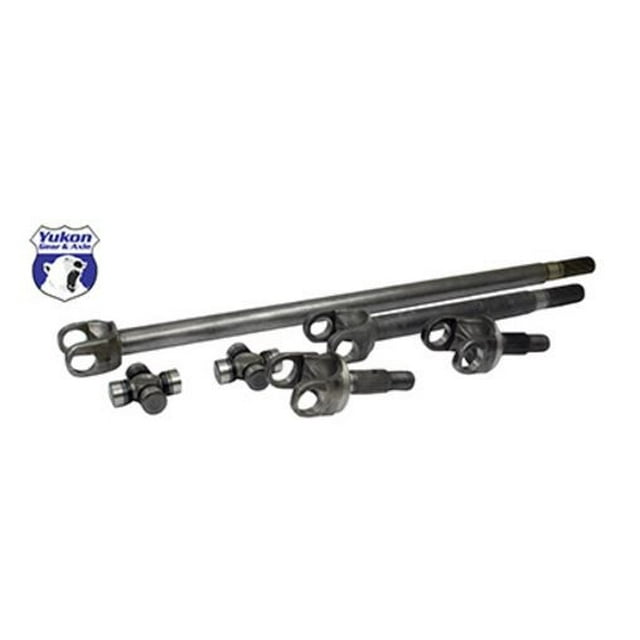 Yukon Gear & Axle Axle Shaft Kit YA W24110 DANA 30 Axle; 27 Inner Spline; 27 Outer Stub Spline; 4340 Chromoly; With Inner and Outer Stub Shafts/Spicer U Joints