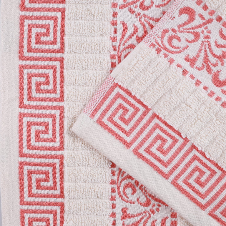 Red Coral Embroidered Quick-Dry Towel Set