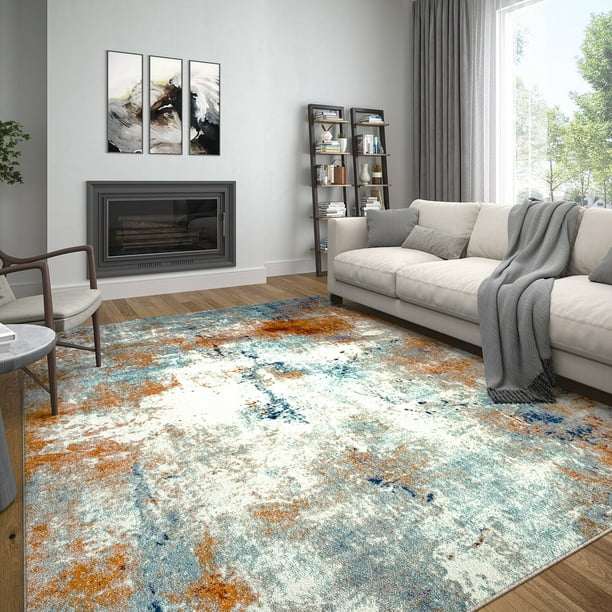 Alise Rugs Daytona Modern & Contemporary Abstract Indoor Area Rug Aqua