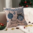 thumbnail image 4 of Luoshdecor Christmas Pillow Covers,18x18 in Decorative Farmhouse Snowman Christmas Tree Blue White Pillow Covers for Winter Holiday Home Sofa Decoration, 4 of 6