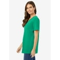 thumbnail image 3 of Woman Within Plus Size Perfect Short-Sleeve V-Neck Tee (Petite Available), 3 of 6