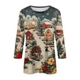 thumbnail image 5 of Women's Festive Christmas Sweater with Santa Claus and Holiday Village Design, Cozy and Soft Knit Pullover, 5 of 5