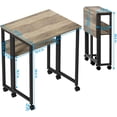 thumbnail image 2 of Folding Desk Small Rolling Desk with Storage Shelf,24.8 inch Foldable Computer Desk with Wheels for Small Space,Easy Assembly, Grey Wash, 2 of 10