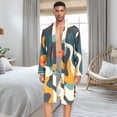 thumbnail image 5 of Dailycode Men Robe Lightweight Soft Bathrobes Kimono Nightgown Abstract Shapes Camouflage, 5 of 6