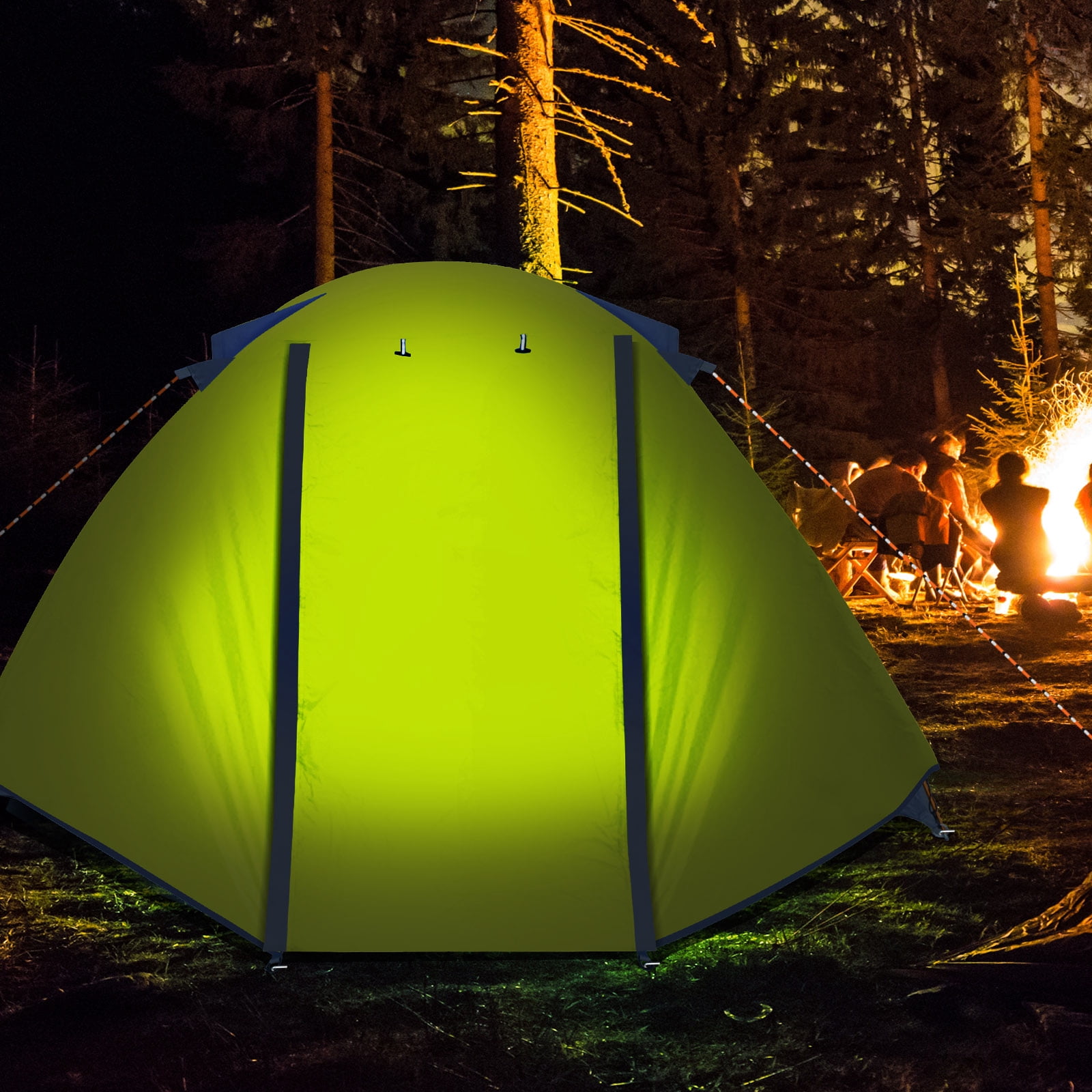 Sunny Portable 1-2 Persons Backpacking Tent Double Layer Outdoor Waterproof Camping Hiking-Green