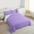 thumbnail image 3 of Manfei Kawaii Geometric Plaid 3 Pieces Queen Comforter Set for Teens Female Men,Purple White Ultra Soft Bedding Sets,Vintage Aesthetic Bedding Comforter Set,Luxury Bedroom Decor,Reversible, 3 of 8
