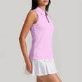 thumbnail image 4 of Womens Sleeveless Golf Shirts Zip Up Collared Athletic Tank Top Performance Breathable Quick Dry Summer Sport Polo Shirts for Women Casual Outdoor Purple M, 4 of 7
