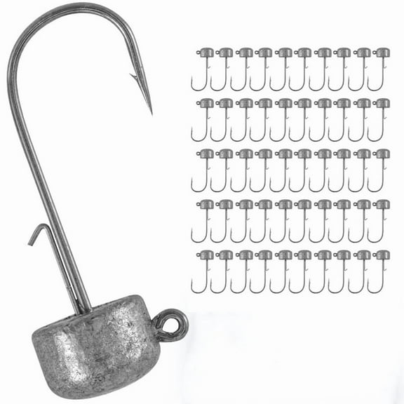 50Pcs 1/8 3/16 1/4 1/2 oz Mushroom Ned Rig Jig Head Hook Bass Crappie Trout Lure