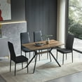 thumbnail image 6 of Modern Minimalist Black Metal Dining Table 47.24x28.74x29.92 Inch Kitchen Office Table with Beveled Edges - Stylish Design for Home Decor, 6 of 13
