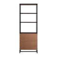 thumbnail image 6 of Bali Coastal Modern 6-Tier Book Shelf with Storage, Black with Natural Wood, 6 of 7