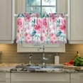thumbnail image 5 of Floral Kitchen Curtains 2 Panels UV Protected Tier Curtains, Half Window Curtains Kitchen Tiers for Guest Room Bathroom Sink Laundry Room Basement,24 x 27 Inch, 5 of 7
