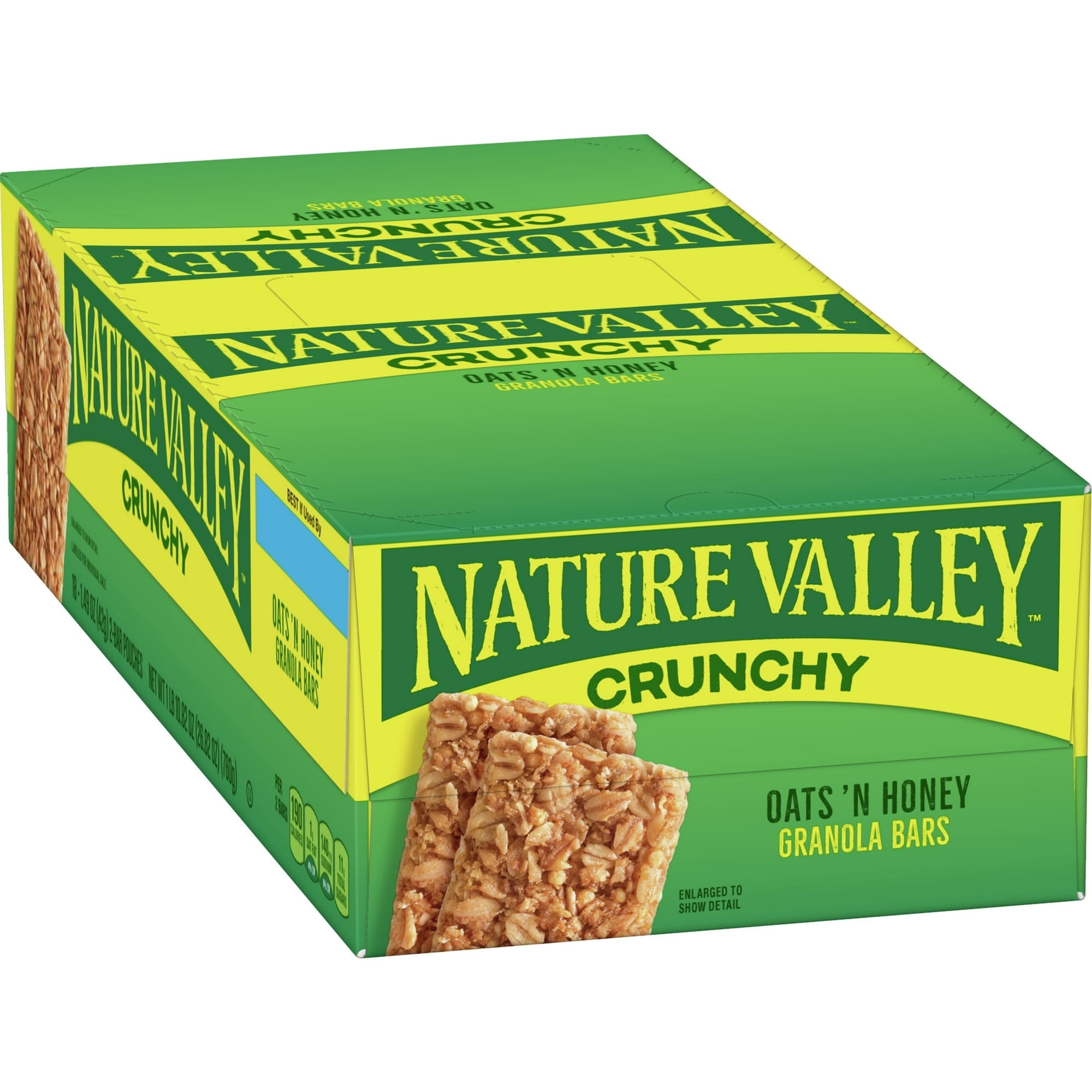 Nature Valley Crunchy Granola Bars Oats 'n Honey – 49 Pouches (98 Bars) | Whole Grain Snack Bars