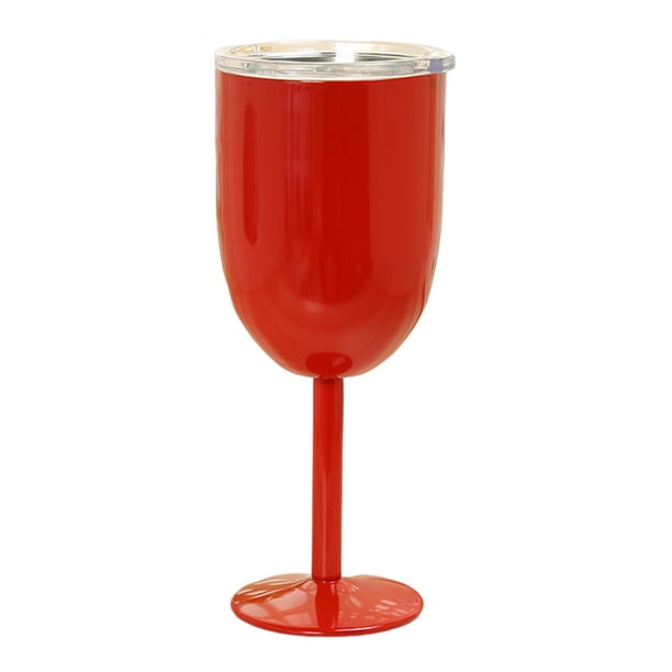 Vaso de cóctel aislado de 10 oz, de doble pared, con tapa alta para cócteles, vino, bebidas frías, copa de vino de acero inoxidable