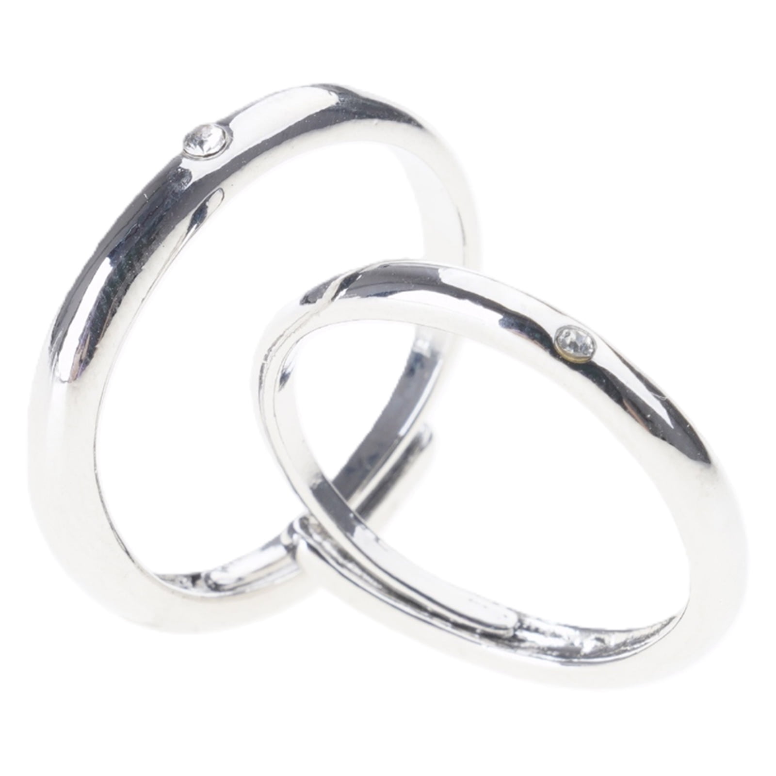 2Pieces/set Personalize Anniversary Wedding Props Couple Rings for Women Men Promise Engagement Wedding Set