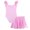 Pink, variant on DPOIS Girls Ruffle Sleeve Gymnastic Ballet Dance Leotard Tutu Skirt Dress