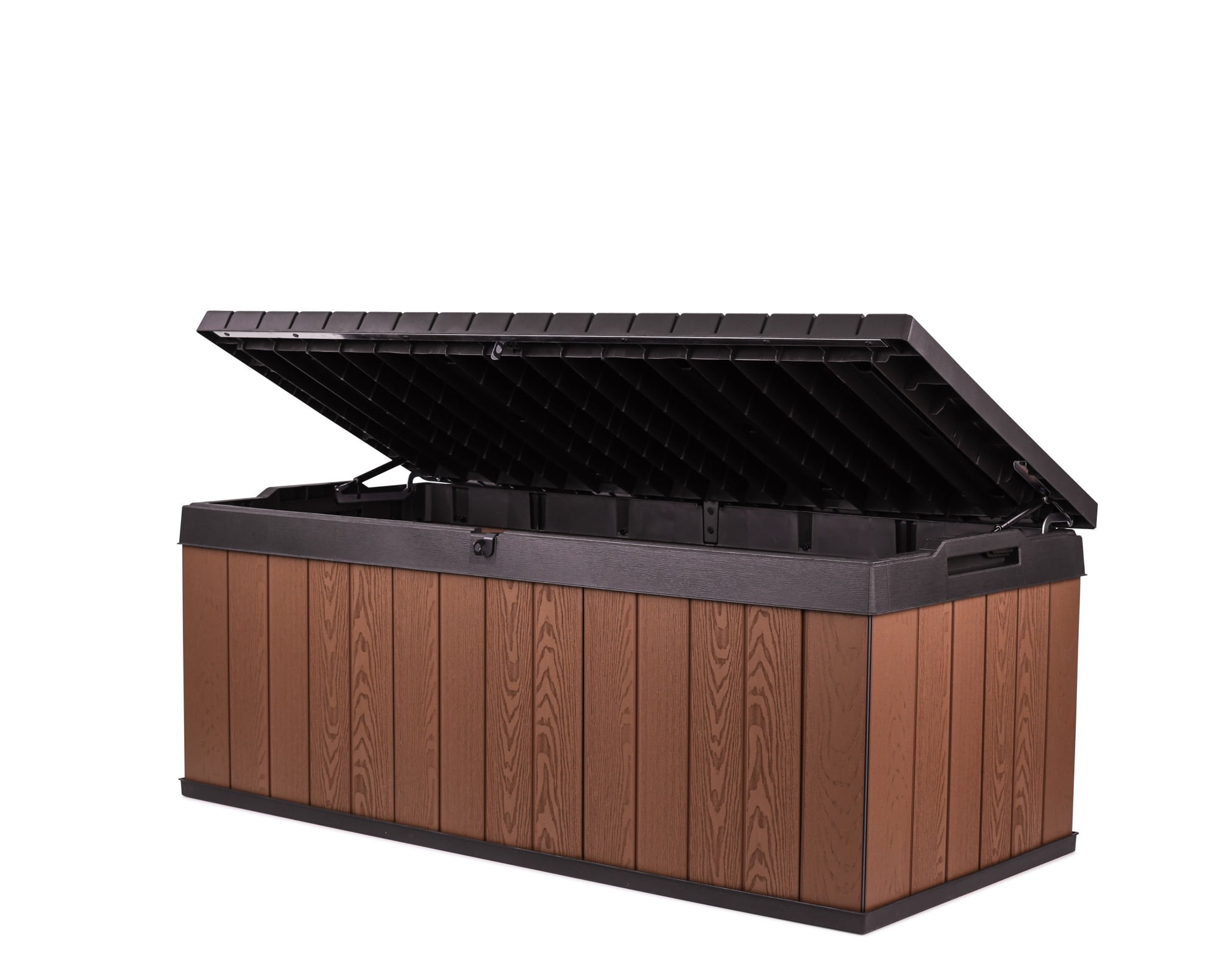 Keter Darwin 100 Gallon Durable Resin Outdoor Deck Box Storage Organization, Brown