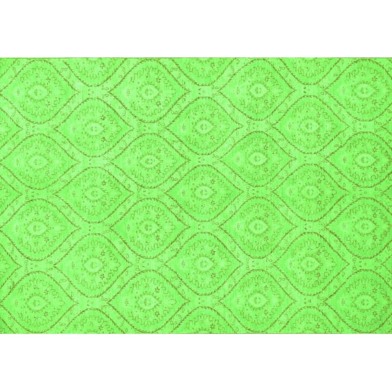 Ahgly Company Indoor Rectangle Abstract Green Modern Area Rugs, 2' x 3'