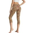 thumbnail image 2 of SCRAWLGOD Christmas Elk Candy Cane Brown Women's High Waisted Capri with Pockets Buttery Tummy Control Yoga Leggings Stretch Breathable Workout Athletic Running Yoga Cycling, S, 2 of 7