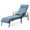 Dark & Blue, variant on Pellebant Outdoor Chaise Lounge Metal Patio Adjustable Recliner Chair, Tan