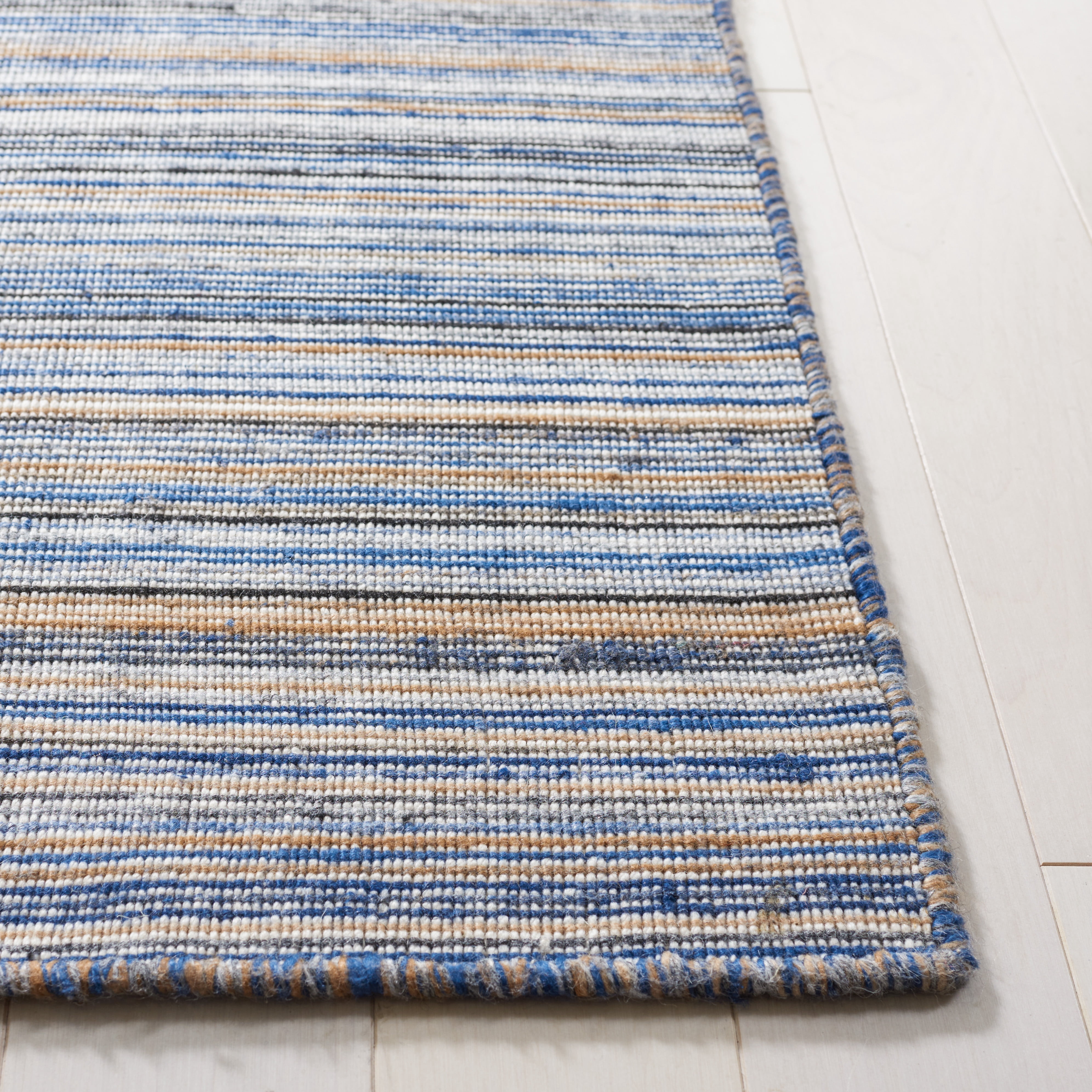 Safavieh Kilim Xaviera Striped Polyester Area Rug, Blue/Yellow, 8' x 10'