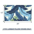 thumbnail image 2 of Outdoor Lumbar Pillow Covers 12\u201dx20\u201d, Rectangle Throw Pillow Covers for Patio Furniture, Decorative Lumbar Cushion Case for Garden Balcony Couch Office Chair, Pack of 2, Swaying Palms Blue, 2 of 6