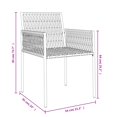 thumbnail image 4 of vidaXL Garden Chairs with Cushions 2 pcs Brown 54x61x83 cm Poly Rattan, 4 of 5