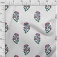 thumbnail image 2 of oneOone Viscose Jersey White Fabric Floral Block Fabric For Sewing Printed Craft Fabric By The Yard 60 Inch Wide, 2 of 5