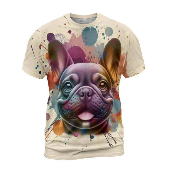 French Bulldog Portrait Watercolor Vintage Retro Styles All Over Print 3D Shirt Unisex Merch Dog Lover Gifts - 00001