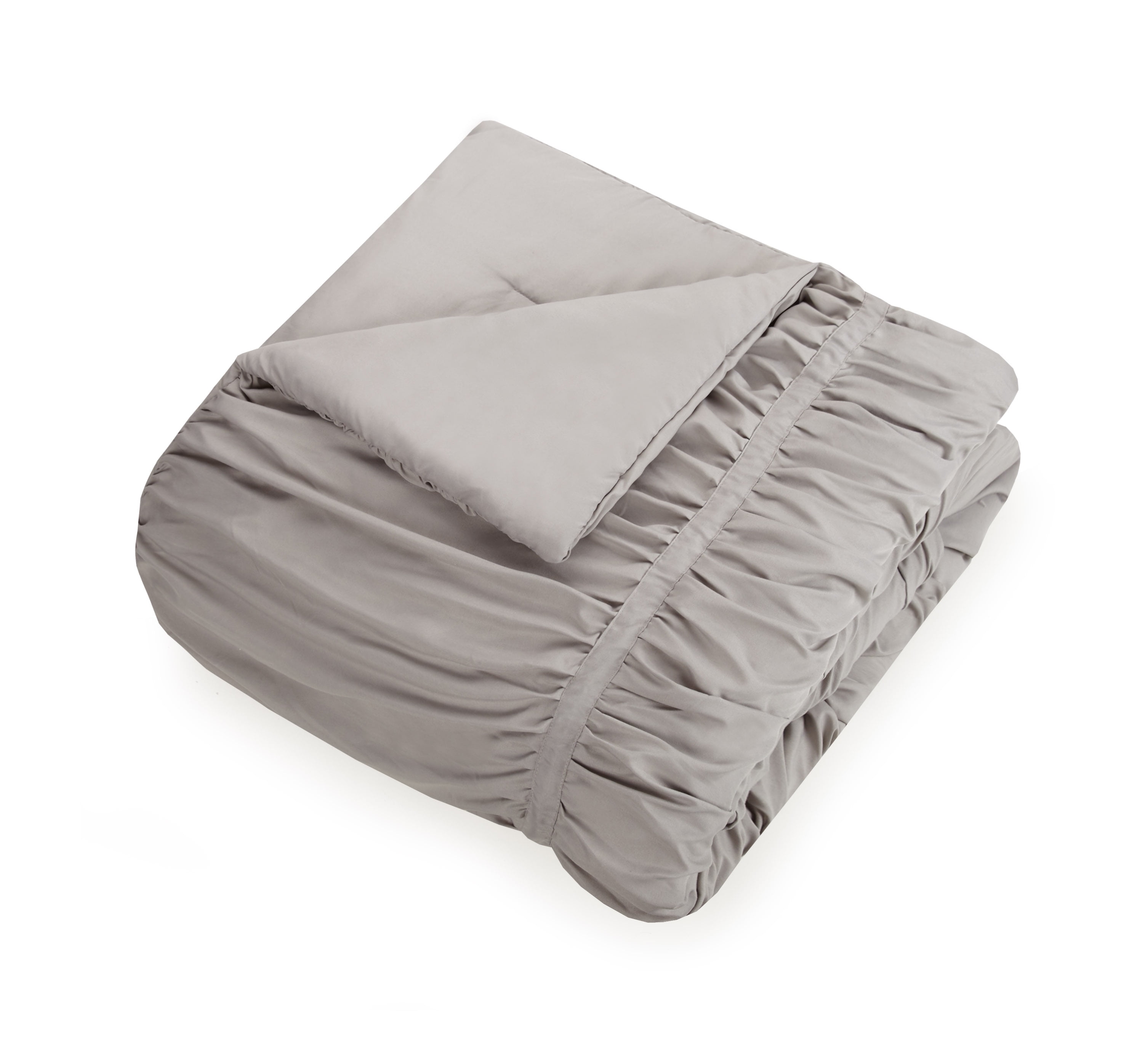 Modern Heirloom Emily Light Gray 2-Piece Pleated Comforter Set, Twin/Twin XL