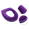 thumbnail image 4 of Btomtd Zipper Model Toilet Seat Cushion Cover Household Embroidered and Washable Toilet Cover for Sitting - 16.92x14.56 inch, Purple, 4 of 6