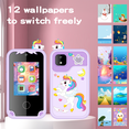 thumbnail image 3 of Kidsjoy Kids Smart Phone with 32G SD Card, 2.8" Touchscreen Toddler Learning Toy, Dual Lens, Music Player, Christmas Birthday Gifts for Age 3-10 Kids Toys Cell Phone (Purple), 3 of 8
