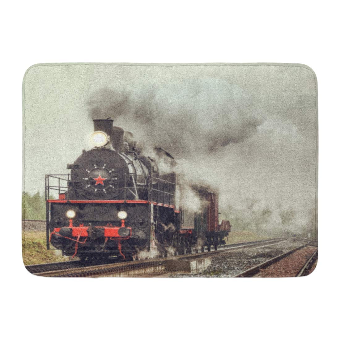 GODPOK Century Black Vintage Retro Steam Freight Train Under The