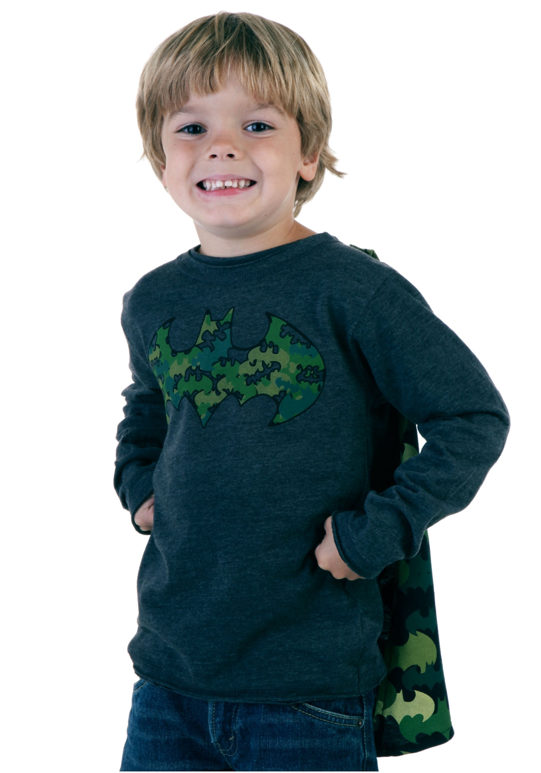 Kids Camo Black Batman Costume T-Shirt 