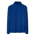 thumbnail image 4 of Comdrip Hauts pour Femmes Manches Longues Chemises pour Femmes Coupe Ample Col Roulé Haut Décontracté Automne Hauts Légers Chauds Chandails Hauts Col Roulé pour Femmes Bleu P, 4 of 5
