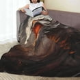 thumbnail image 6 of Honeii Abstract White Dragon Print Fleece Blanket - Throw Blanket for Bed, Sofa, Couch, Camping, and Travel , Microplush Ultra Soft Warm Blanket-80"x60", 6 of 7