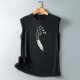 thumbnail image 2 of Gibobby Mujeres Verano Sin Mangas Cuello Redondo Pluma Impresión Tank Tops Casual Camisetas Blusa Top(Negro,XG), 2 of 3