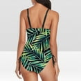 thumbnail image 6 of Summer Saving pimelu Bathing Suit for Women Tankini Swimsuits for Women One Piece Swimsuit Bathing Suit with Drawstring Beach Leaves Print Tummy Control Swimsuit Womens Bathing Suits, 6 of 6