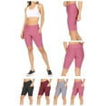 thumbnail image 6 of Women's High Waist Pockets Mesh Athletic Running Yoga Gym Biker Shorts, 6 of 6