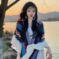 thumbnail image 7 of Shawl Wraps for Women, Bohemian Ethnic Style Cape Open Front Poncho Scarf Blanket Cardigan Coat with Tassels for Spring Autumn Winter, 7 of 7