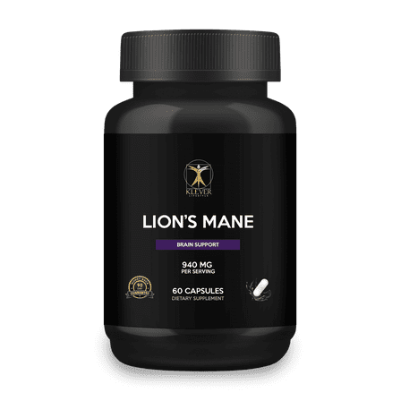 Klever Lifestyle Lion's Mane Mushroom, Cognitive Function Support - 60 Capsules - 940MG per serving