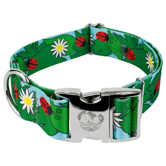 Country Brook Petz® 1 1/2 inch Premium Ladybug Picnic Dog Collar, Large