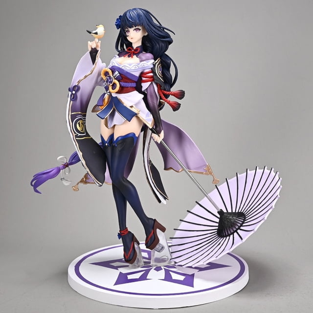Genshin Impact Raiden Shogun Keqing Action Figure Toys Figuras Anime Figurine Manga 23-26cm GK Statue Collection Model Kids Gift zhangyuxiang LED