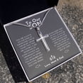 thumbnail image 3 of Christian Jewelry Cross Necklace, Parents To Son You Are Always In Our Prayers - Artisan Cross Necklace - Gift Box & Message Card, 3 of 5