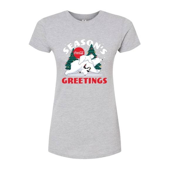 Coca-Cola - Seasons Greetings Polar Bears - Juniors Fitted Graphic T-Shirt