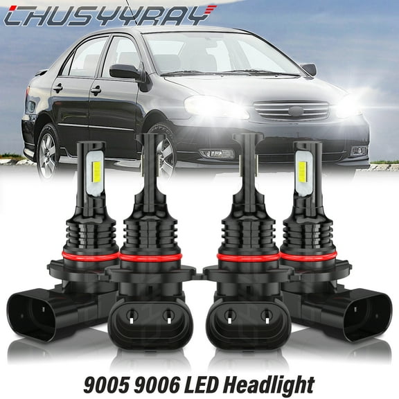 For Toyota Corolla 2009 2010 2011 2012 2013 LED Headlight High Low Beam Bulbs Kit 6000K White 4x