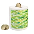 thumbnail image 2 of Watercolor Piggy Bank, Moroccan Trellis Pattern in Green Tones Watercolor Vintage Art, Ceramic Coin Bank Money Box for Cash Saving, 3.6" X 3.2", Lime Green Yellow White, by Ambesonne, 2 of 4