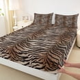 thumbnail image 3 of Homewish Adults Female Men Abstract Animal Zebra Twin Sheet Sets 3pcs,Abstract Gradient Geometric Stripes Twin Fitted Sheet Microfiber,Jungle Wildlife Print Breathable Flat Sheet, 3 of 7