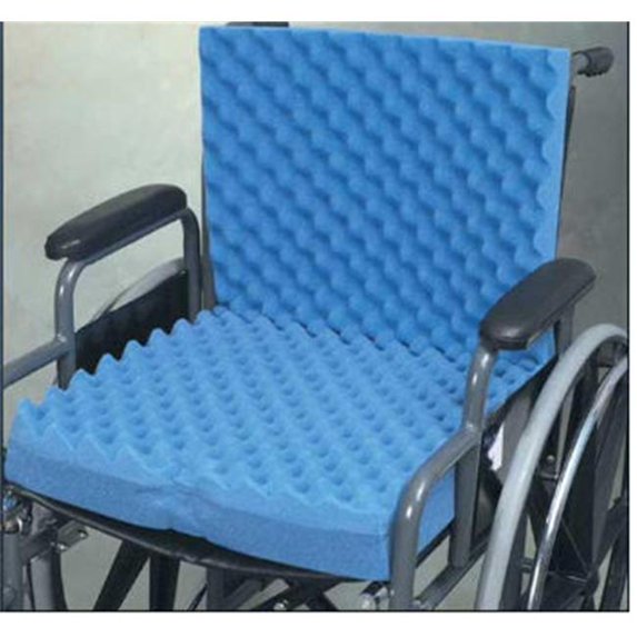 Complete Medical 1960A 18 in. x 32 in. x 3 in. Eggcrate Wheelchair Cushion with Back