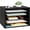 Black, variant on Ballucci 5 Tier Paper Organizer Letter Tray, Wood Desk File Organizer with Adjustable Shelves, Home Office School Letter/A4 Mail Sorter Magazine Holder - Black